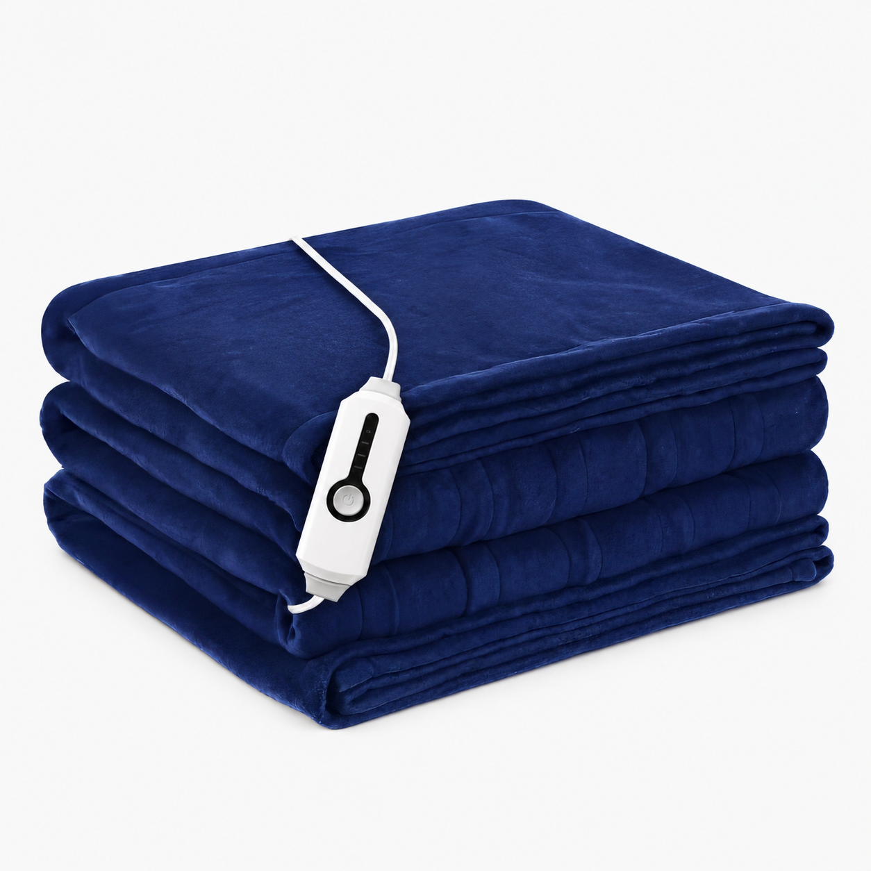 SUNNY HEAT Heated Electric Blanket Full Size 72''x84''- 4 Heat Levels & 10 Hours Auto Off, Fast Heating & Over-Heat Protection, Dark Blue