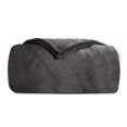 SUNNY HEAT Soft Flannel Blanket Super Warm & Comfortable Bed Blanket Queen Size, Dark Grey