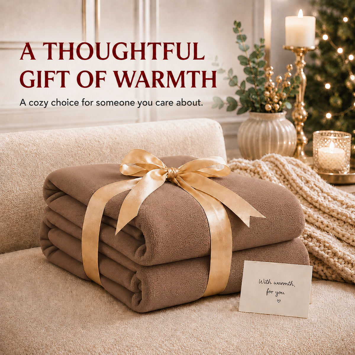 SUNNY HEAT Electric Heated Blanket 50'' x 60'', Soft and Comfortable Sherpa Electric Blanket, Linen