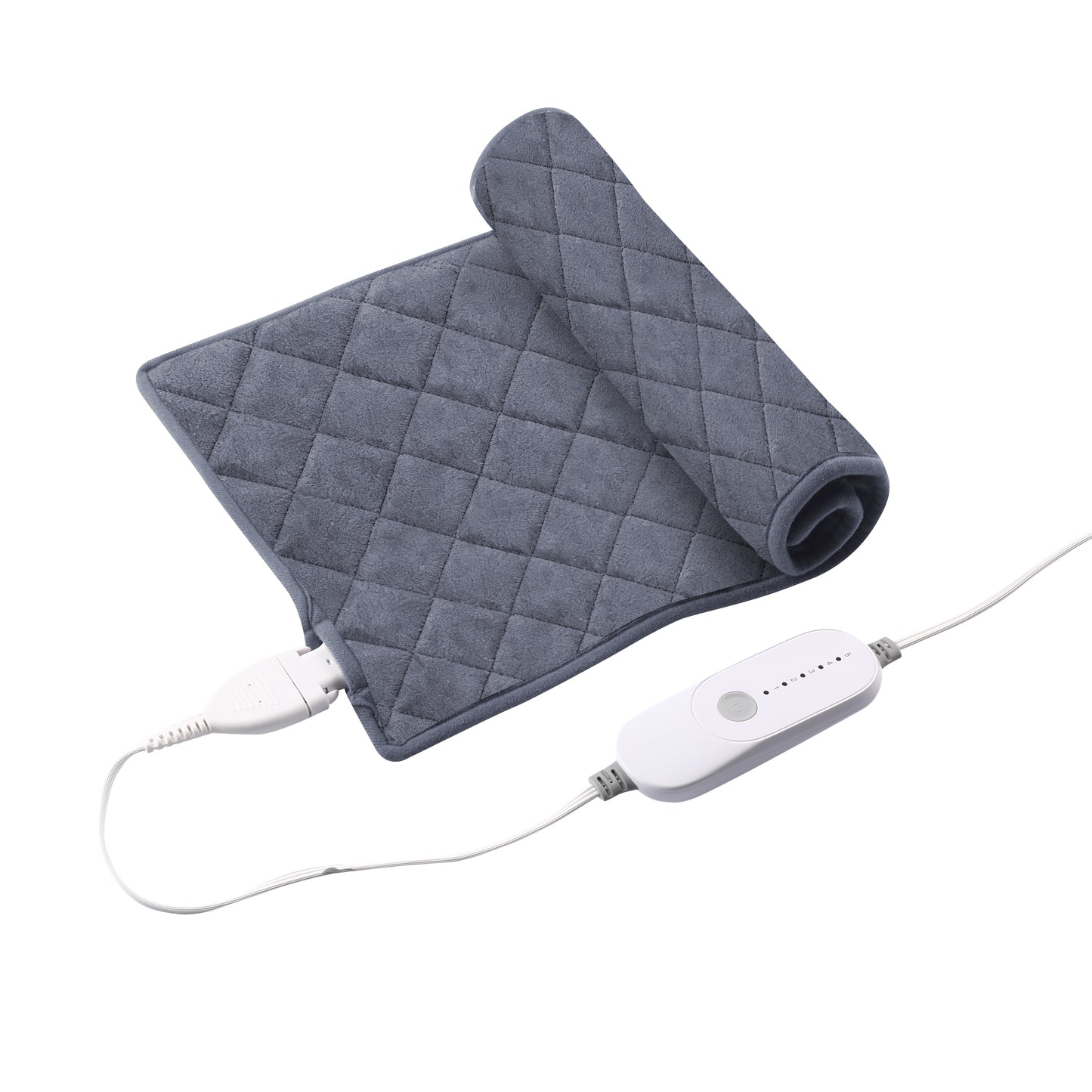 SUNNY HEAT 20x35 Inches Gray Soft Flannel Corded Electric Heating Pad - Relieve Body Aches & Pains (1 Piece)