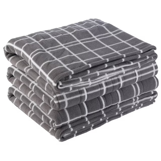 Heated Electric Blanket Queen Size 84''*90''-Super Soft And Warm Electric Blanket With 4 Heat Levels 10 Hours Auto Off, Light grey lattice