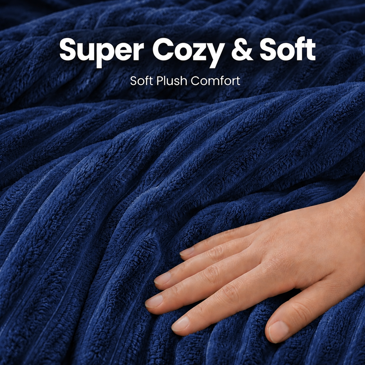 SUNNY HEAT Electric Heated Blanket 84'' x 90'' Queen Size Flannel Machine Washable, Warm and Cozy all Night, 9 Heating Levels & 1-10 Hours Auto Off Dual Control-Navy Blue