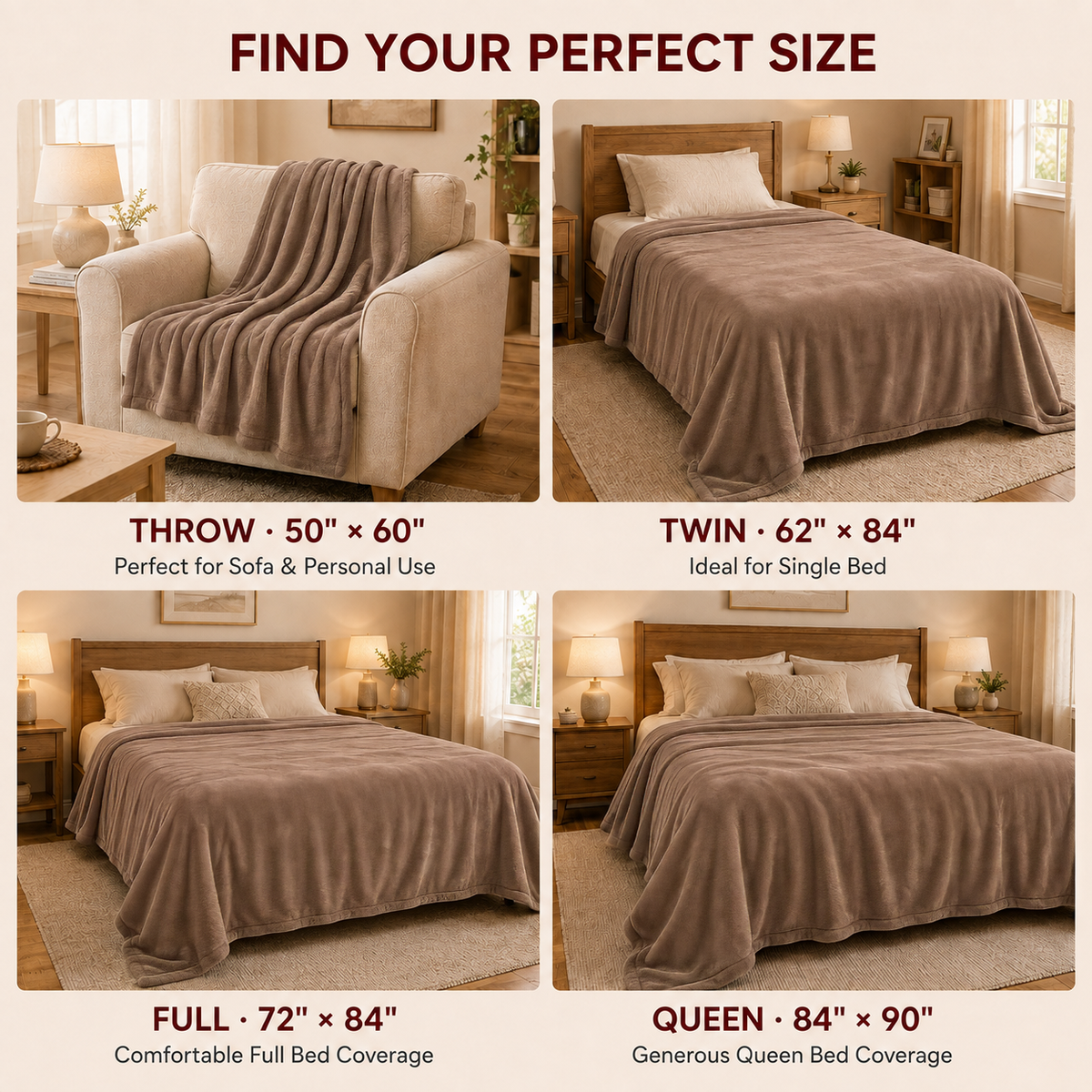 SUNNY HEAT Electric Heated Blanket 50'' x 60'', Soft and Comfortable Sherpa Electric Blanket, Linen