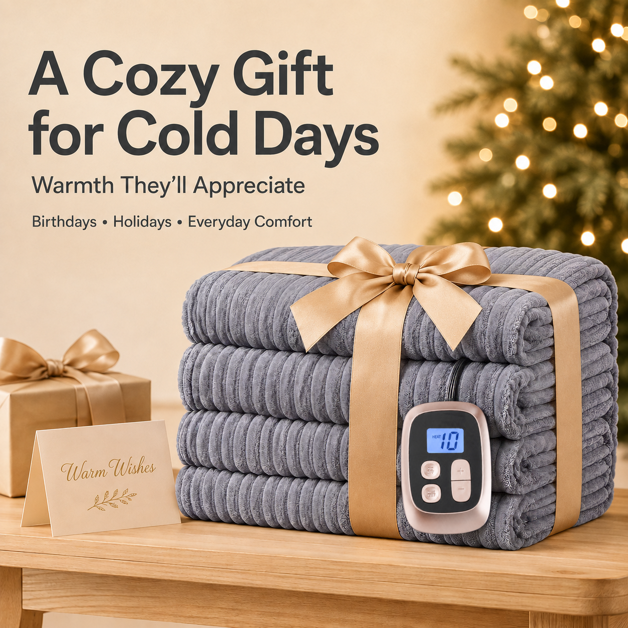 SUNNY HEAT Heated Electric Blanket Soft Flannel Full Size 72" x 84", Fast Heat, 10 Heating Settings & 12 Hours Auto Shut-off, Grey