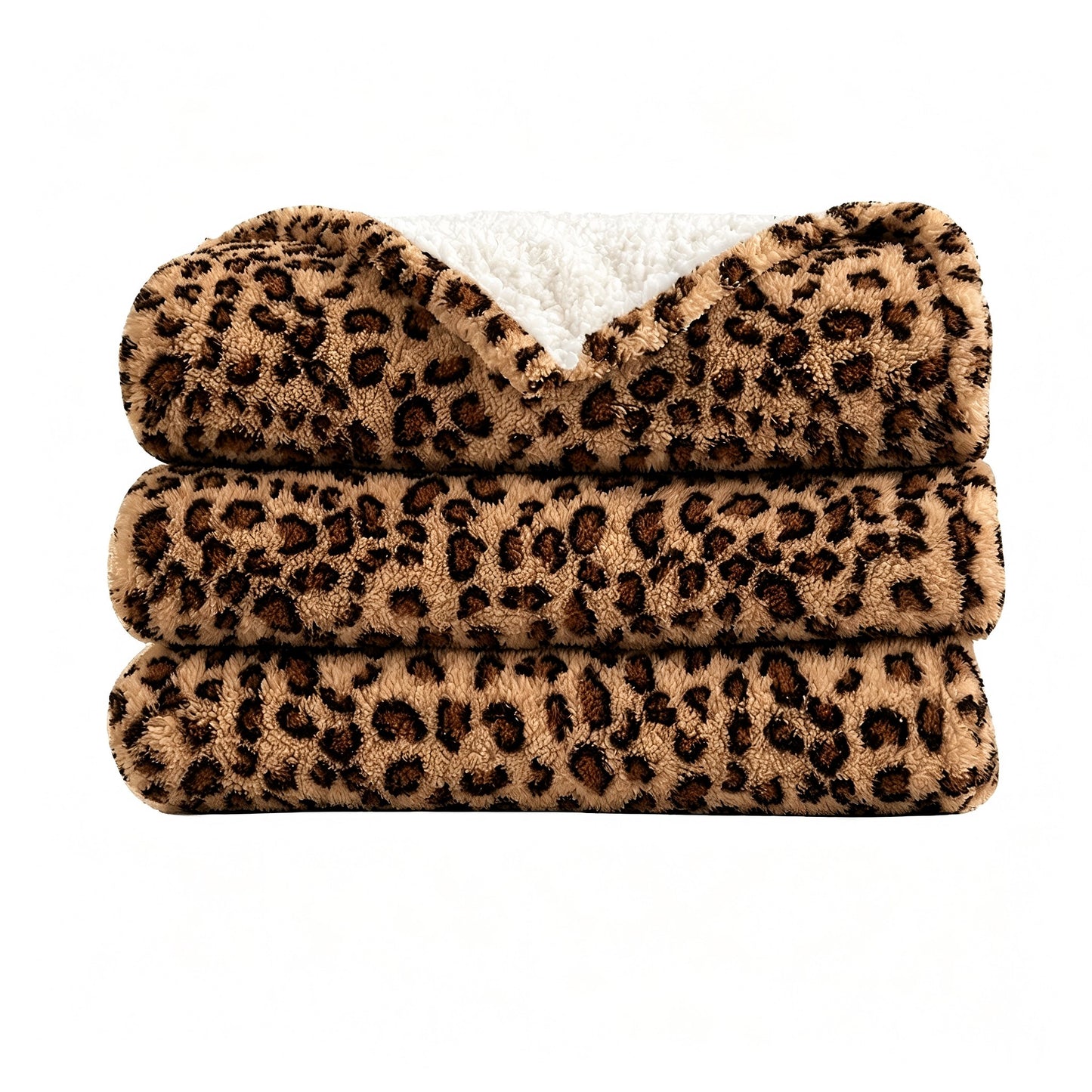 SUNNY HEAT Leopard Print Blanket 60"x80" All-Season Ultra Soft Bed Blanket Couch, Bed, Sofa, Travel Use, Leopard Brown