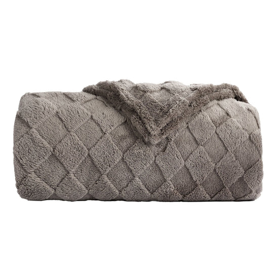 SUNNY HEAT Sherpa Blanket Twin Size 60"x80", Summer Lightweight All-Season Ultra Soft Bed Blanket for Couch, Bed, Sofa, Travel Use, Gift, Light Grey