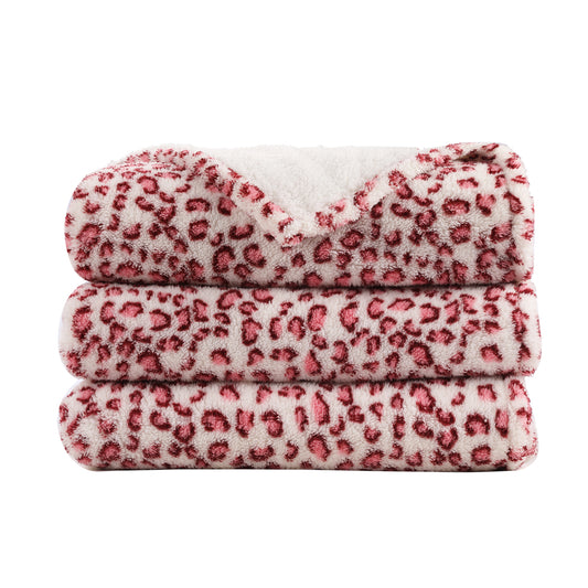 SUNNY HEAT Blanket 60''x80'' All-Season Ultra Soft Bed Blanket Couch, Bed, Sofa, Travel Use, pink and white