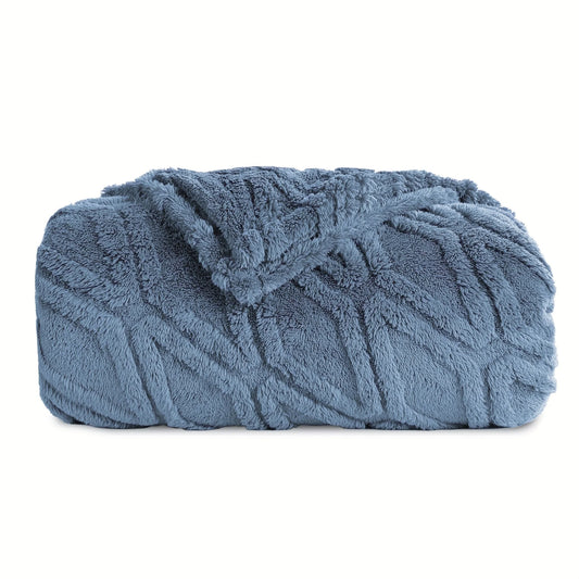 SUNNY HEAT Sherpa Blanket Queen Size 60''x80'' All-Season Ultra Soft Bed Blanket Couch, Bed, Sofa, Travel Use, Light Sky Blue