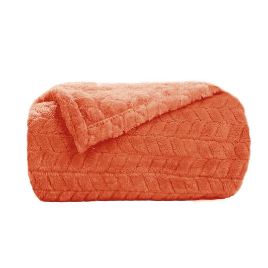 SUNNY HEAT Bed Blanket 59×78 Inches, Breathable and Cozy Microplush for Bed Sofa Couch, Suitable for All Seasons, Pumpkin
