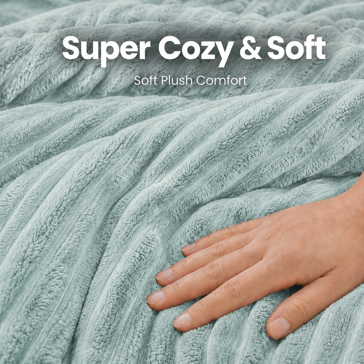 Heated Electric Blanket Ribbed Flannel 72"x84" Full Size - 10 Heating Settings & 12 Hours Auto off, Thick and Warm Washable - Mint Green