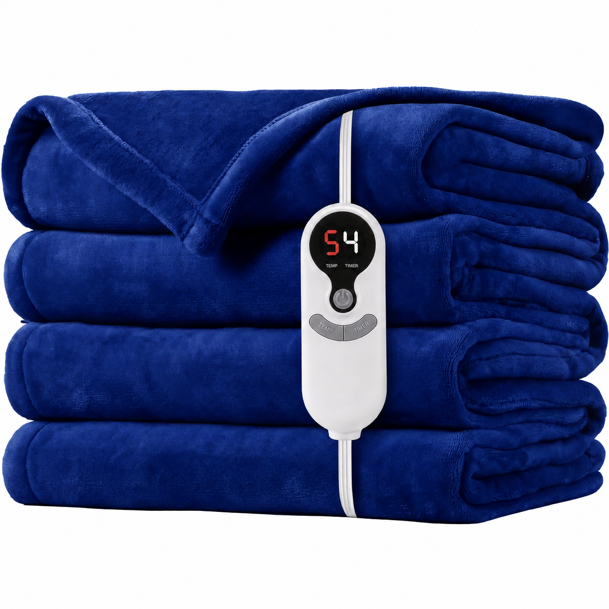 SUNNY HEAT Electric Blanket Heated Twin 62" x 84" -Fast Heating 9 Levels & 10H Auto off, Warm Soft Fannel Machine Washable, for Bed/Couch/Office, Navy Blue