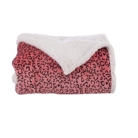 SUNNY HEAT Heated Electric Blanket Full Size 72'' x 84'' 6 Heating Levels & 1-10 Hours Auto Off , Leopard Black & Red