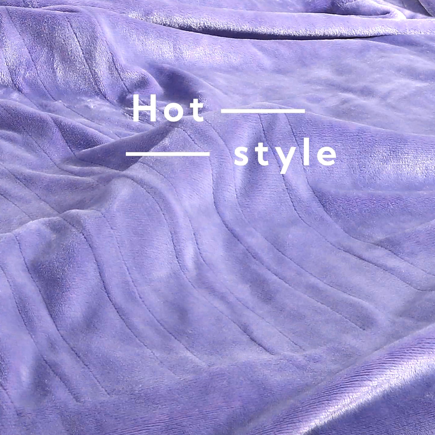 SUNNY HEAT Electric Heated Blanket Flannel Queen Size 84" x 90", 4 Heating Settings & 10 Hours Auto Off, Cozy Dual Control, Light Purple
