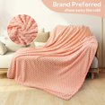 SUNNY HEAT Flannel Blanket Queen Size Luxury Bed Blanket, All Season Comfort, Skin Friendly & Lightweight, Nude Pink