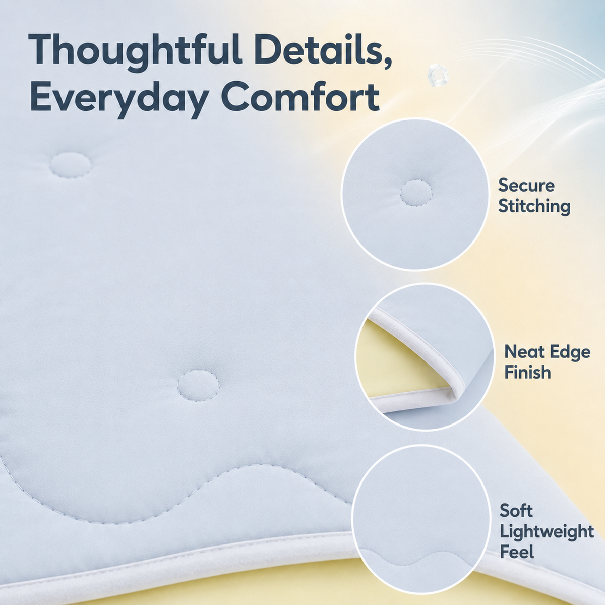 SUNNY HEAT Cooling Summer Comforter Full Size 79"x87", Cooling Blanket for Hot Sleepers, Lightweight Breathable Double-Sided Quilt, Yellow & Iceblue
