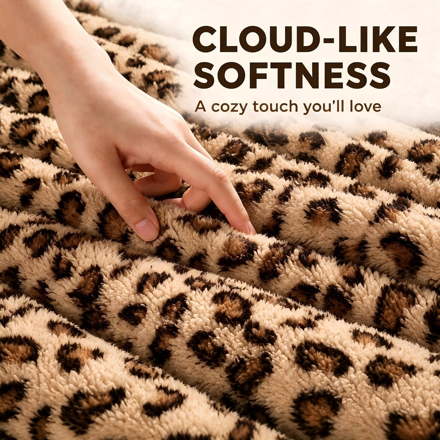 SUNNY HEAT Leopard Print Blanket 60"x80" All-Season Ultra Soft Bed Blanket Couch, Bed, Sofa, Travel Use, Leopard Brown