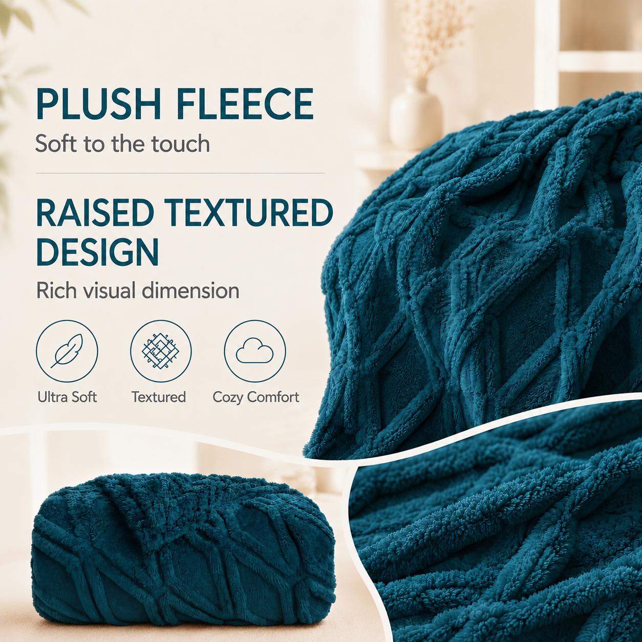 SUNNY HEAT Bed Blanket 70×78 Inches, Breathable and Cozy Microplush for Bed Sofa Couch, Suitable for All Seasons, Green