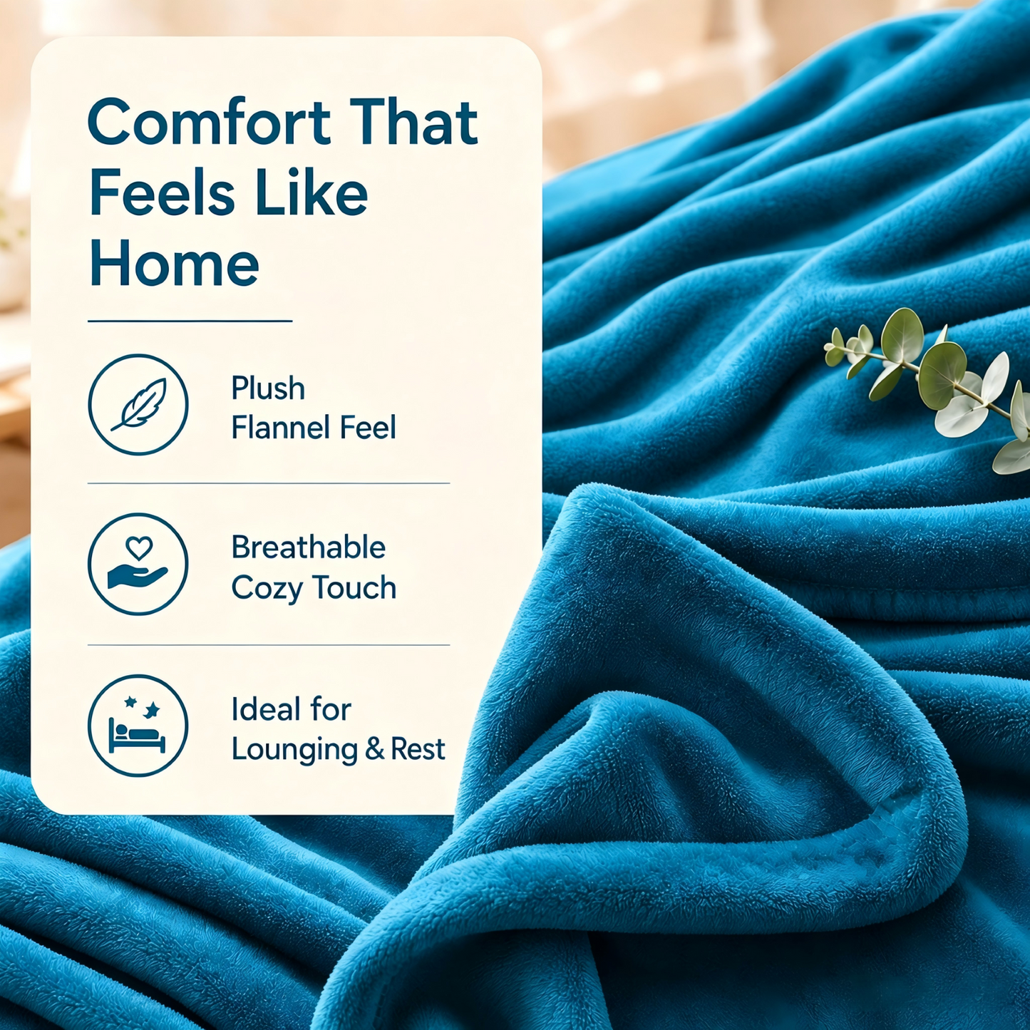 SUNNY HEAT Electric Blanket Heated Twin 62" x 84" -Fast Heating 5 Levels & 10H Auto off, Warm Soft Fannel Machine Washable, for Bed/Couch/Office, Blue Green