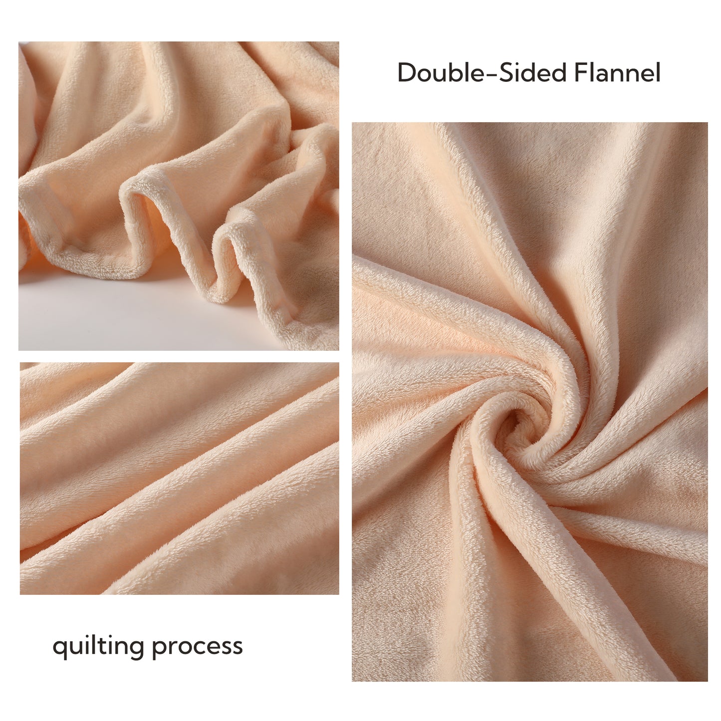 SUNNY HEAT Soft Flannel Blanket Super Warm & Comfortable Bed Blanket Queen Size, White