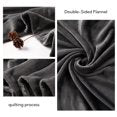 SUNNY HEAT Soft Flannel Blanket Super Warm & Comfortable Bed Blanket Queen Size, Dark Grey