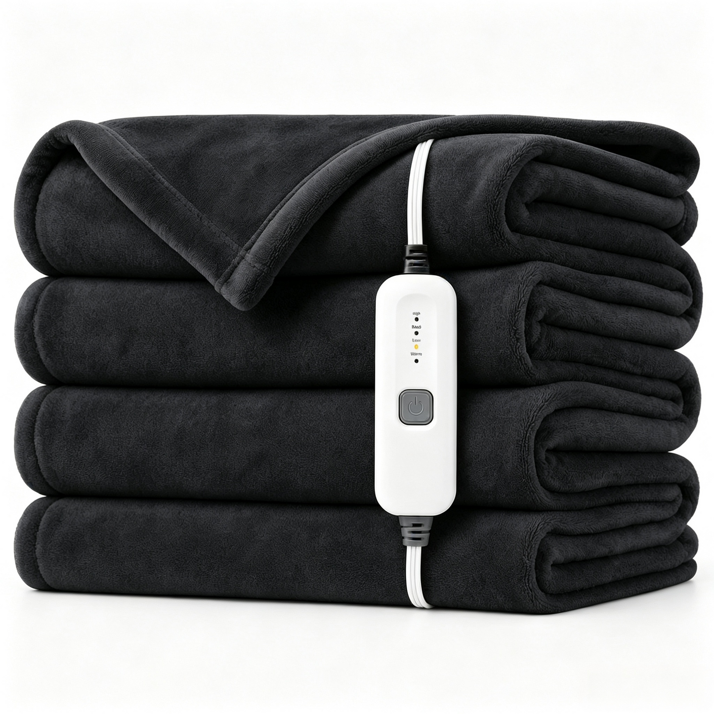 SUNNY HEAT Electric Heated Blanket Full Size 72" x 84" Soft Flannel with 4 Levels Heating & 10Hs Auto off, Machine Washable, Dark Gray