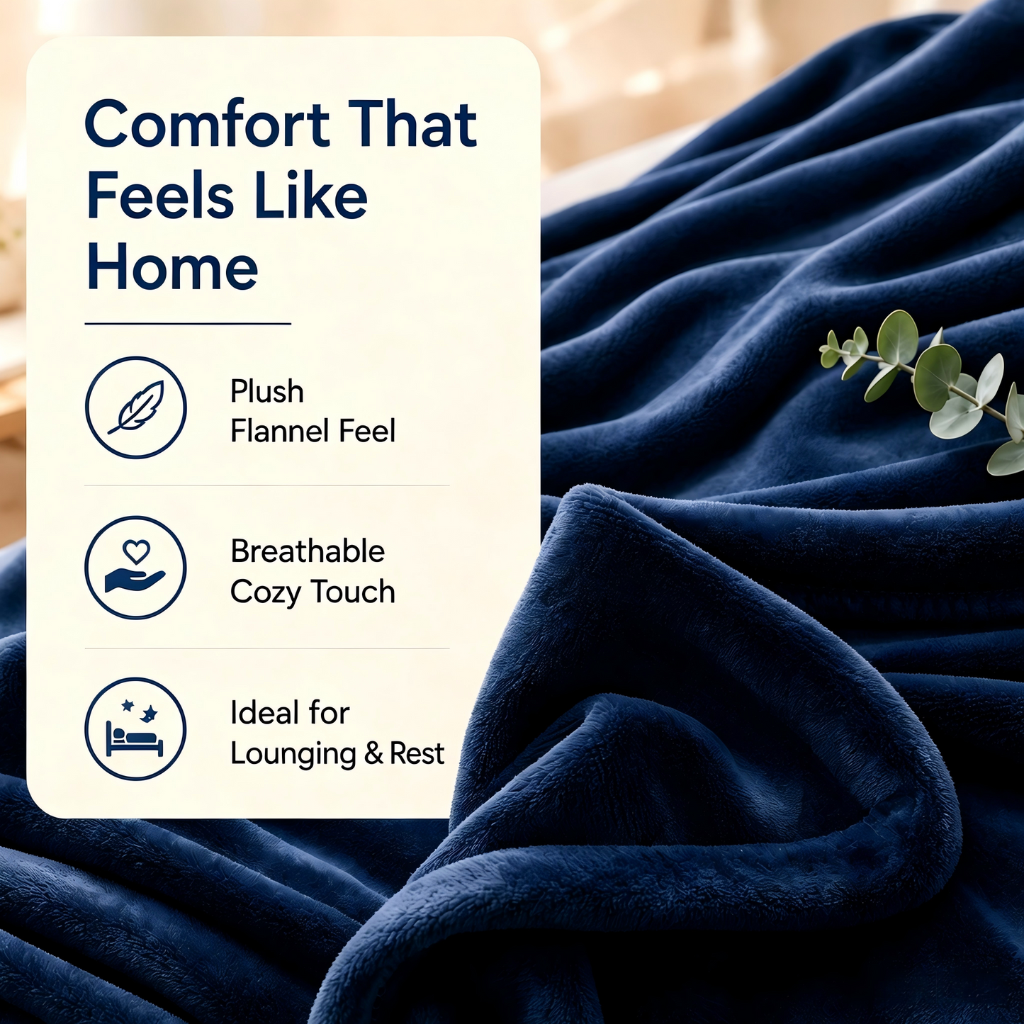 SUNNY HEAT Electric Blanket Heated Full 72" x 84" -Fast Heating 4 Levels & 10H Auto off, Warm Soft Fannel Machine Washable, for Bed/Couch/Office, Dark Blue