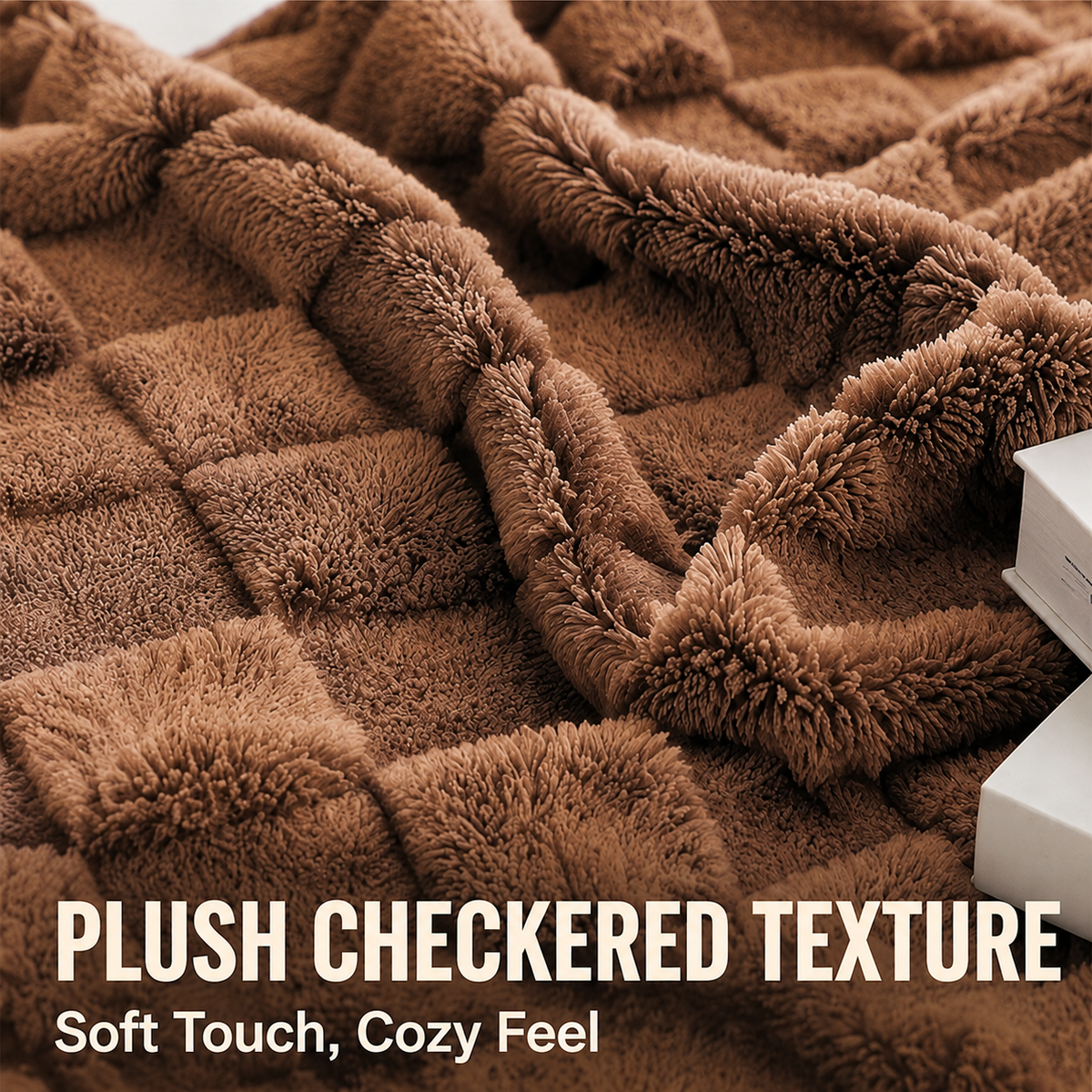 SUNNY HEAT Sherpa Blanket Twin Size 60"x80", Summer Lightweight All-Season Ultra Soft Bed Blanket for Couch, Bed, Sofa, Travel Use, Gift, Brown