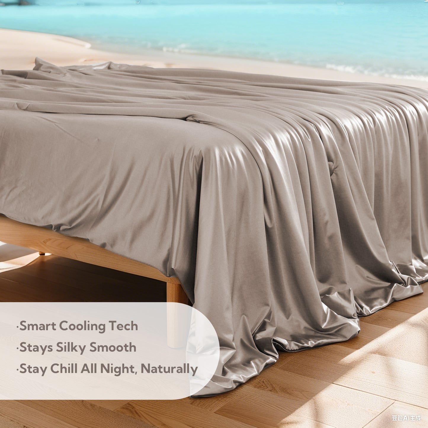 SUNNY HEAT Cooling Comforter Cal King, Reversible All Season Cooling Blanket, Amber, 90"x108"