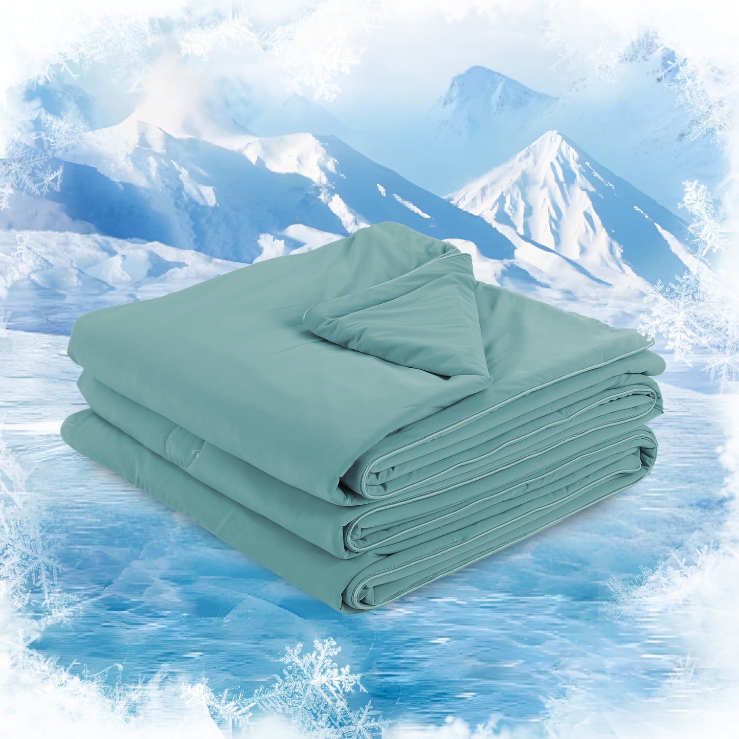 SUNNY HEAT Twin Cooling Comforter for Hot Sleepers, Double-Sided Cooling Blanket for Summer, Breathable Lightweight Bedding, Teal, 60"x80"