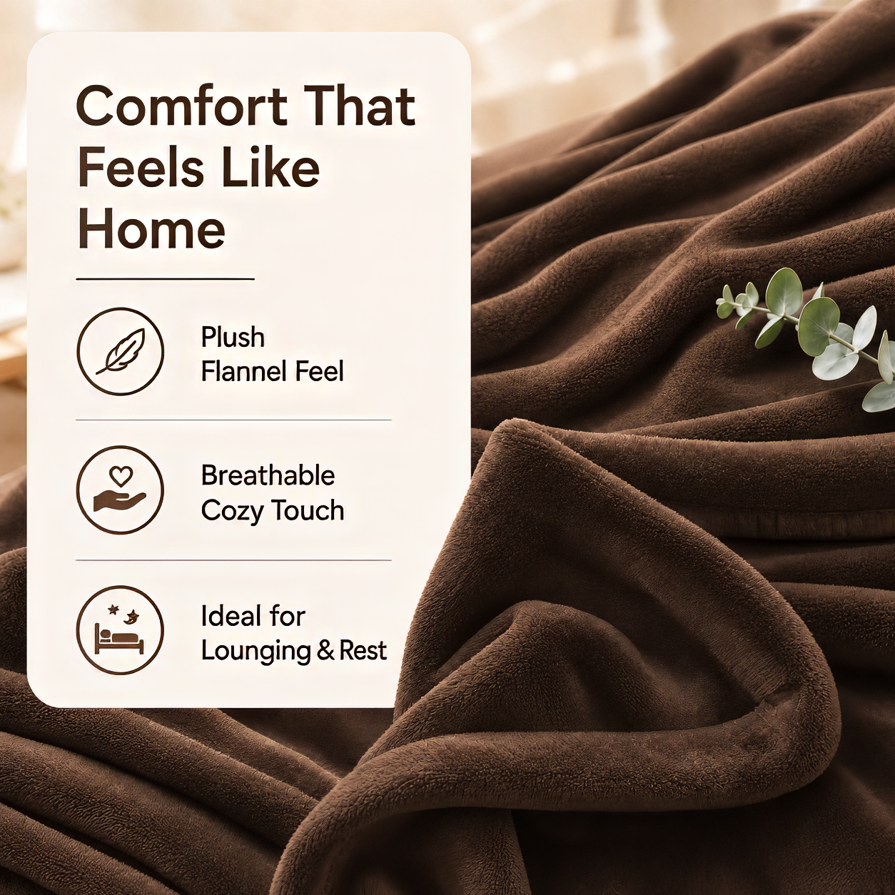 SUNNY HEAT Electric Blanket Heated Twin 62" x 84" -Fast Heating 5 Levels & 10H Auto off, Warm Soft Fannel Machine Washable, for Bed/Couch/Office, Cola Brown
