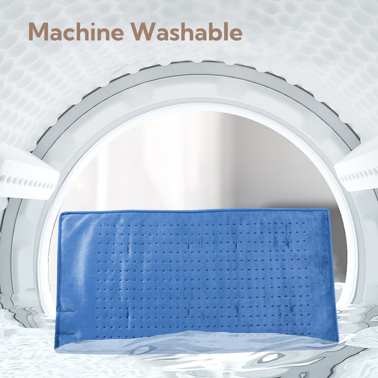 SUNNY HEAT Electric Heating Pad 12x24 inches, Soft Flannel, Haze Blue - Targeted Muscle Pain Relief (1 Piece)