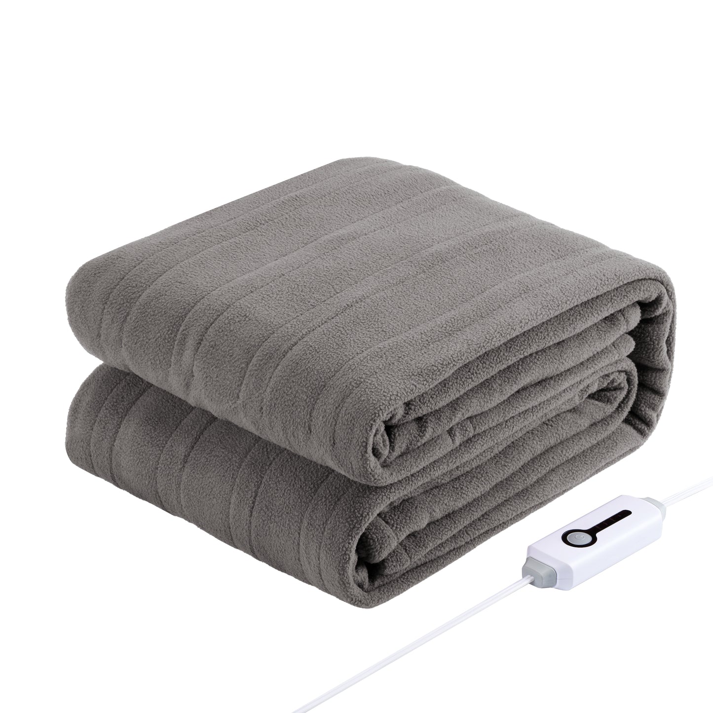 Electric Heated Blanket 62'' x 84'', Comfortable and Lightweight Polar Fleece Electric Blanket, Light Grey