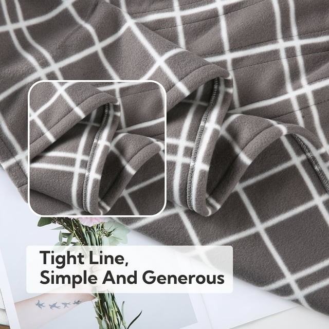 Heated Electric Blanket Queen Size 84''*90''-Super Soft And Warm Electric Blanket With 4 Heat Levels 10 Hours Auto Off, Light grey lattice