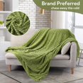 SUNNY HEAT Flannel Blanket Queen Size Luxury Bed Blanket, All Season Comfort, Skin Friendly & Lightweight, Olive Green