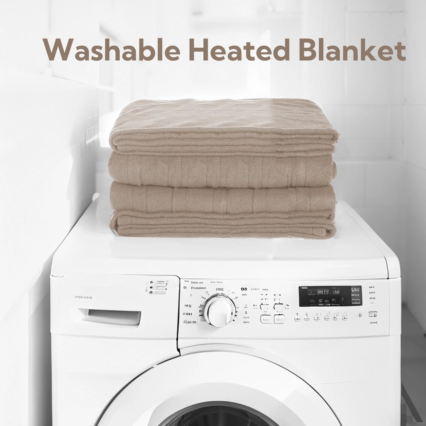 Heated Electric Blanket Full Size 72’’*84’’ - Super Soft And Cozy Heated Blanket With 4 Heat Levels 10 Hours Auto Off, ETL Certification, Light Brown