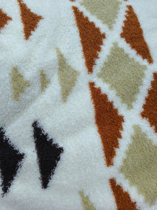 SUNNY HEAT Electric Heated Blanket Full size 72''x84'' Warm Machine Washable- brown and white