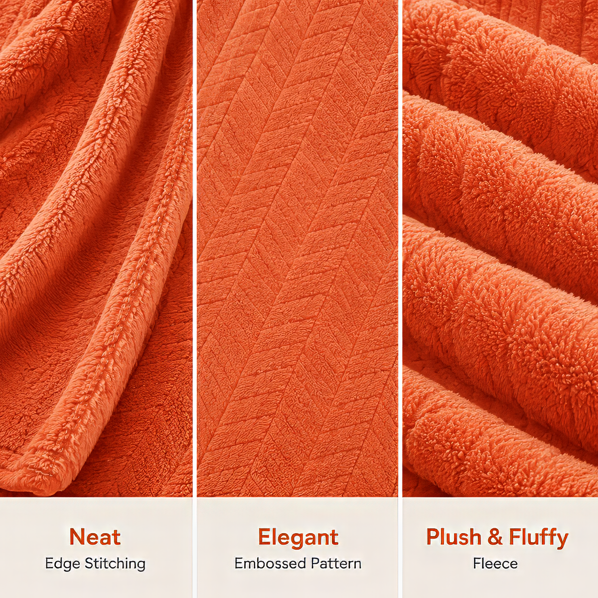 SUNNY HEAT Bed Blanket 59×78 Inches, Breathable and Cozy Microplush for Bed Sofa Couch, Suitable for All Seasons, Pumpkin