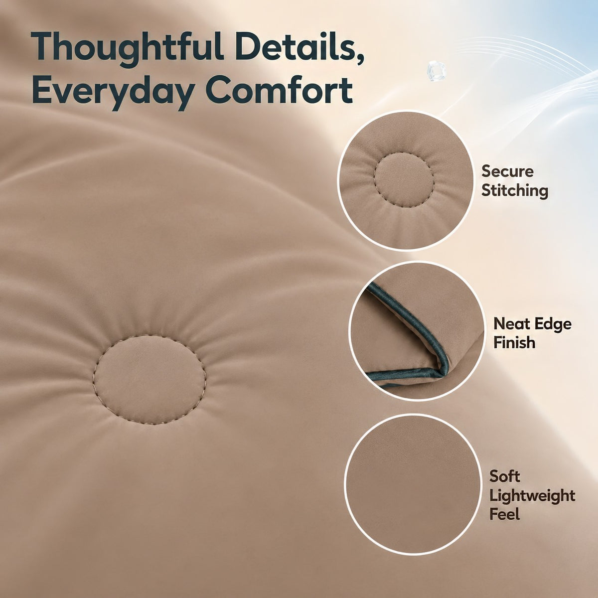 SUNNY HEAT Twin Cooling Comforter for Hot Sleepers, Double-Sided Cooling Blanket for Summer, Breathable Lightweight Bedding, Cocoa Brown, 60"x80"