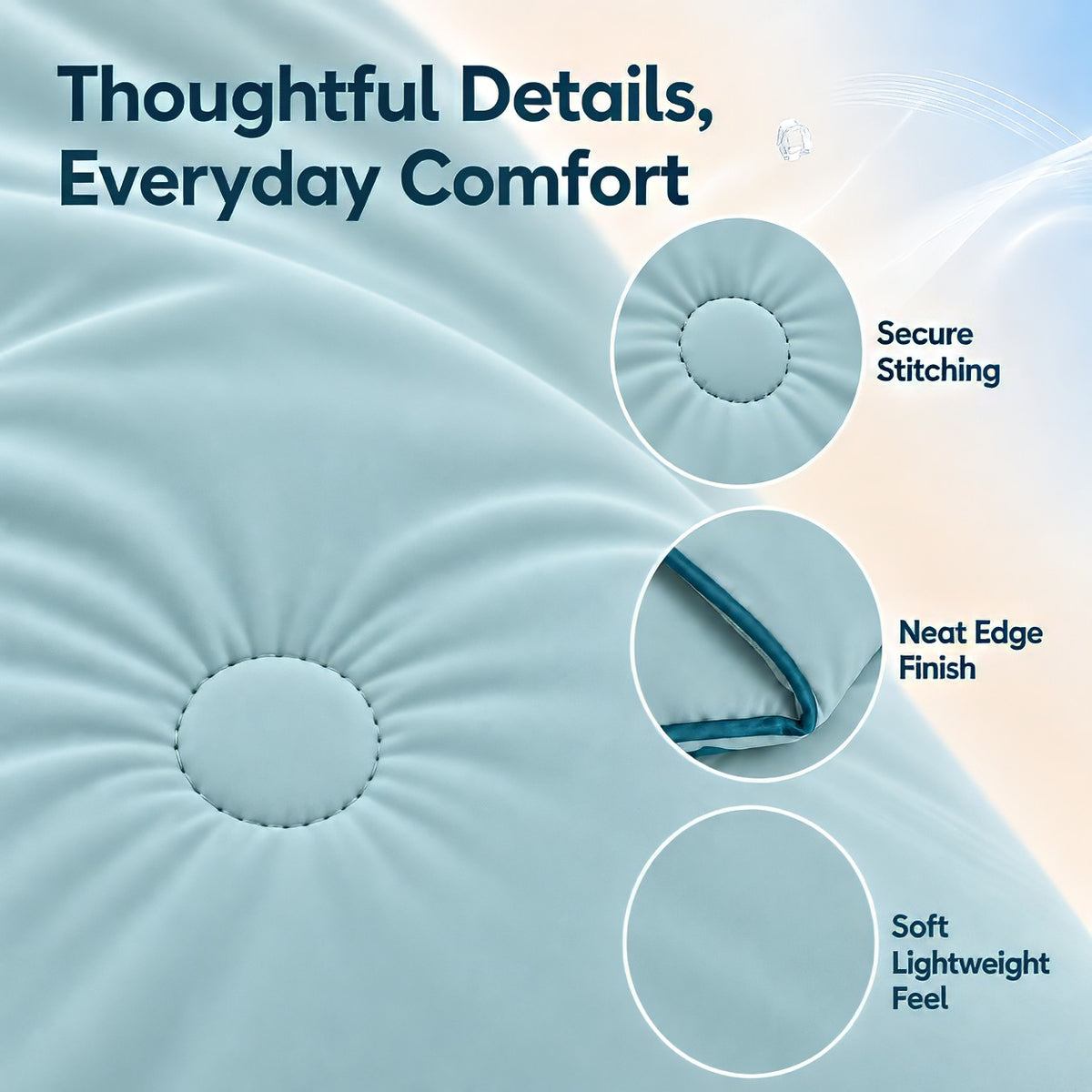 SUNNY HEAT Twin Cooling Comforter for Hot Sleepers, Double-Sided Cooling Blanket for Summer, Breathable Lightweight Bedding, Teal, 60"x80"