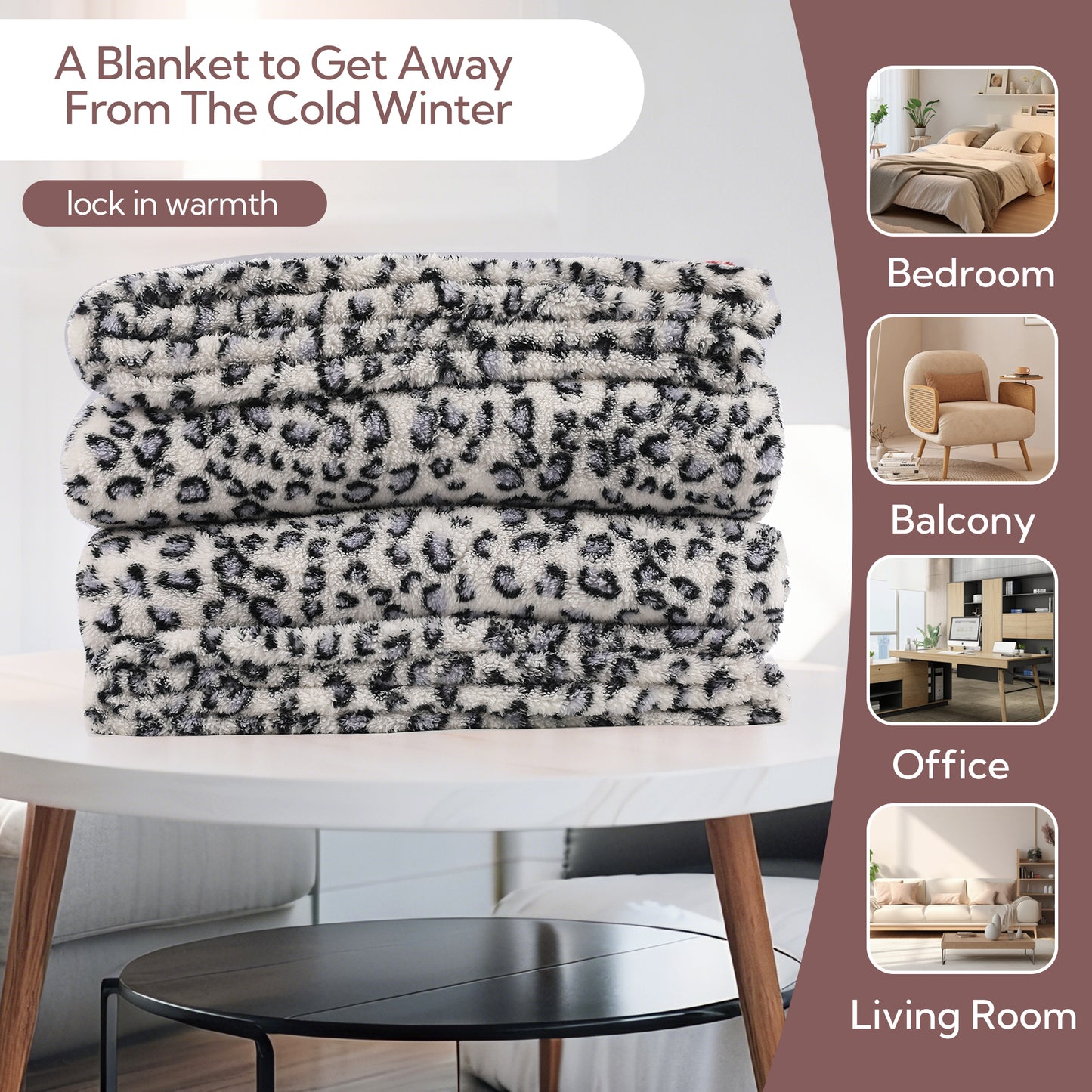 SUNNY HEAT Blanket 90''x110'' All-Season Ultra Soft Bed Blanket Couch, Bed, Sofa, Travel Use, blue and white