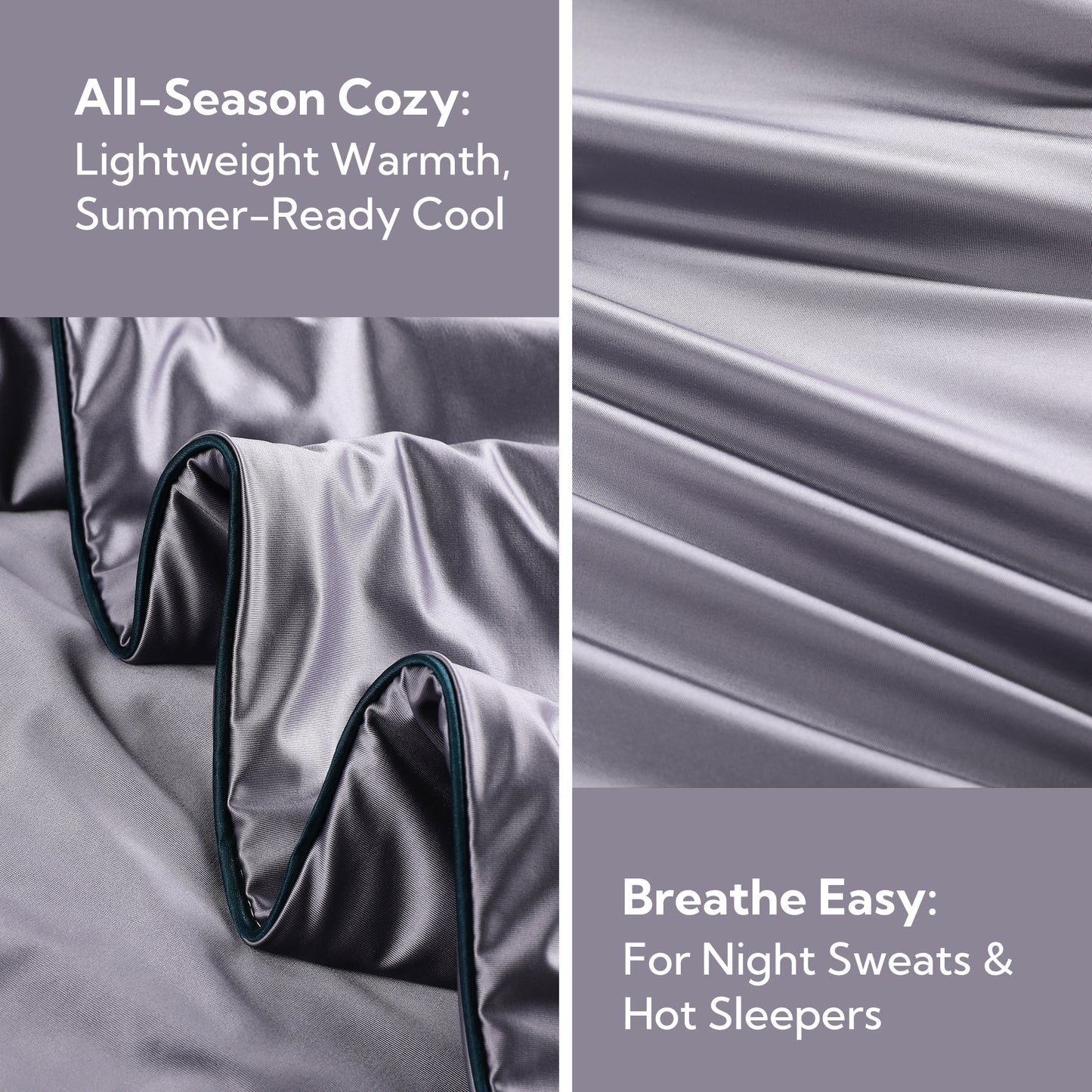 SUNNY HEAT Cooling Comforter Cal King, Reversible All Season Cooling Blanket, Dusty Lavender, 90"x108"