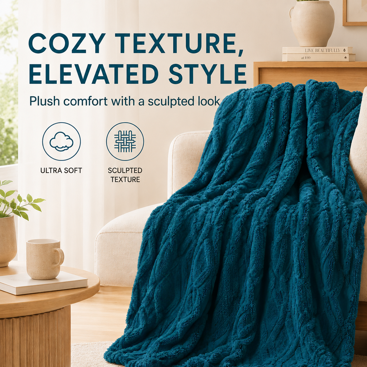 SUNNY HEAT Bed Blanket 70×78 Inches, Breathable and Cozy Microplush for Bed Sofa Couch, Suitable for All Seasons, Green