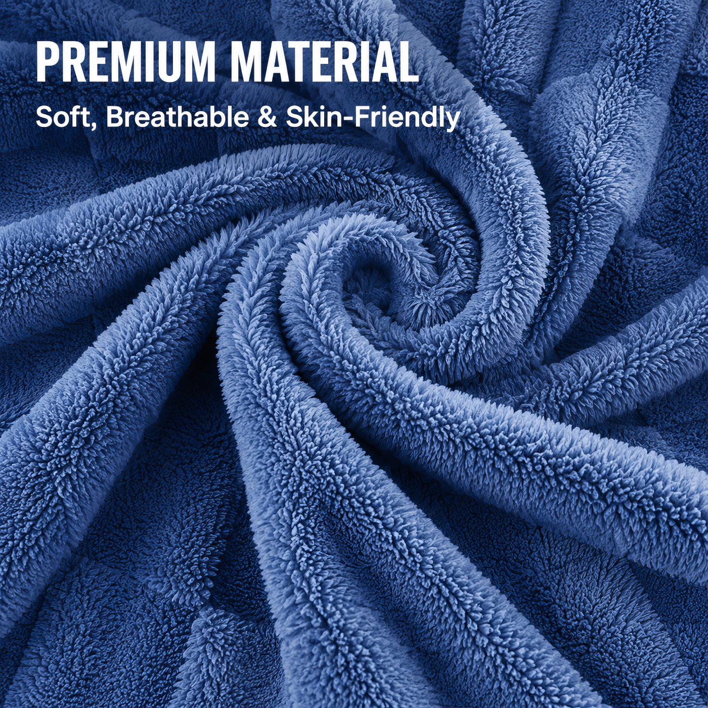 SUNNY HEAT Bed Blanket 78×90 Inches, Breathable and Cozy Microplush for Bed Sofa Couch, Suitable for All Seasons, Classic Blue
