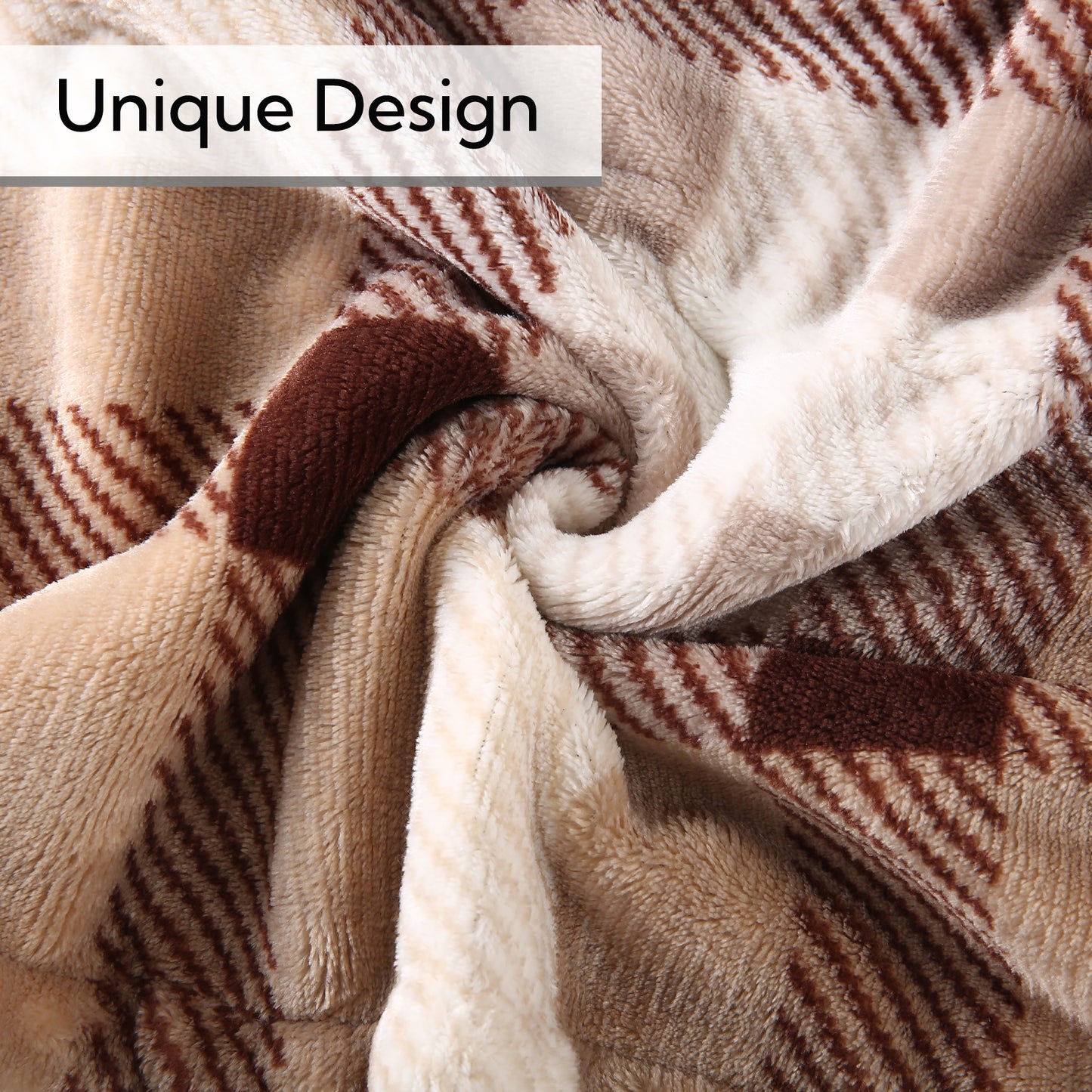 SUNNY HEAT Electric Heated Blanket Flannel Throw size 50''x60'' Warm Machine Washable- Red & Brown Plaid