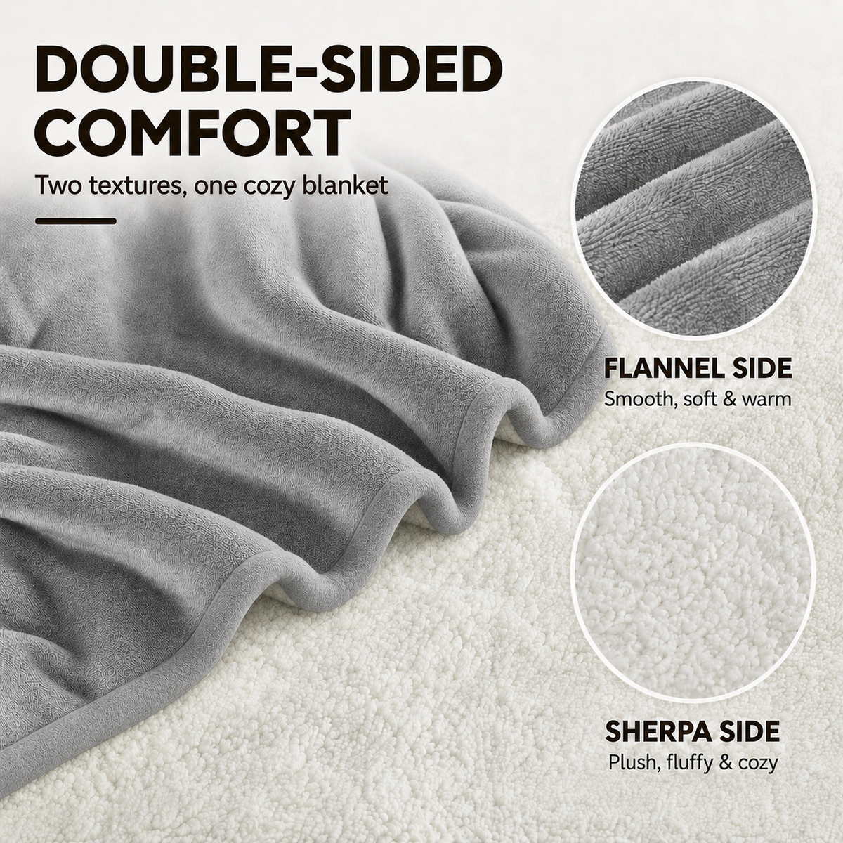SUNNY HEAT Electric Blanket Heated King 90"×100" -Fast Heating 10 Levels & 1-12H Auto off, Washable, Light Gray