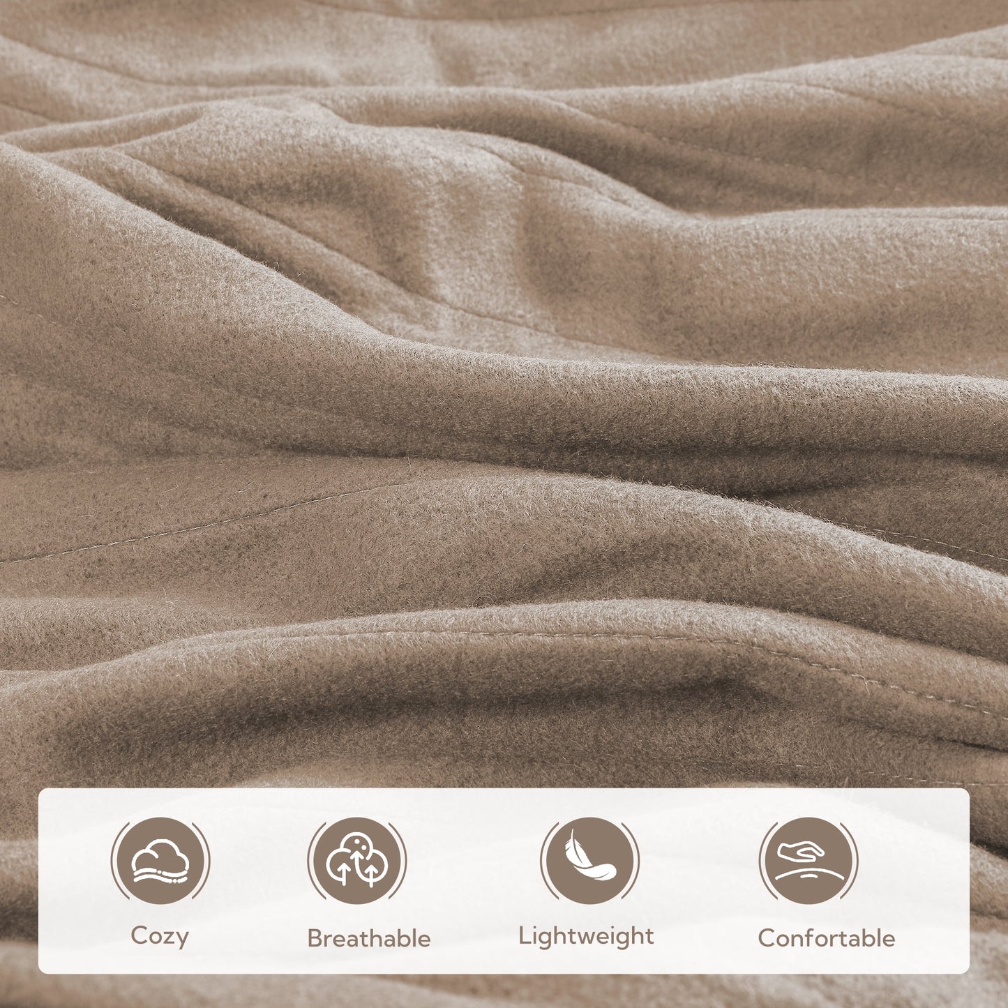Heated Electric Blanket Full Size 72’’*84’’ - Super Soft And Cozy Heated Blanket With 4 Heat Levels 10 Hours Auto Off, ETL Certification, Light Brown