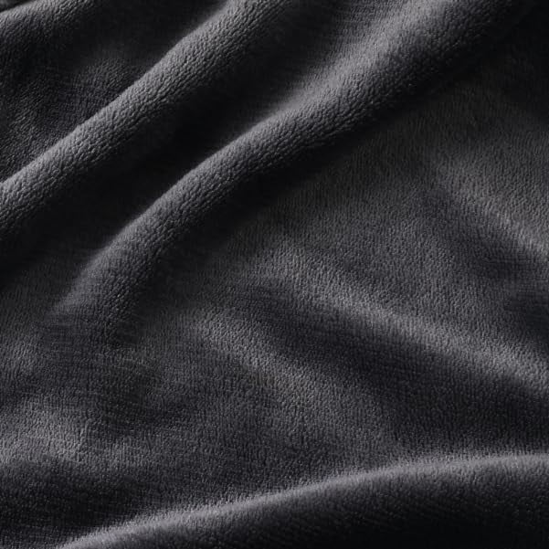 SUNNY HEAT Electric Heated Blanket Flannel Queen Size 84" x 90", 4 Heating Settings & 10 Hours Auto Off, Cozy Dual Control, Dark Grey