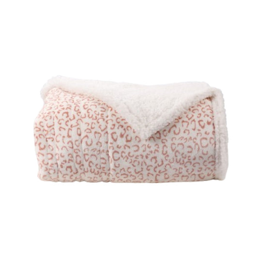 SUNNY HEAT Heated Electric Blanket Full Size 72'' x 84'' 6 Heating Levels & 1-10 Hours Auto Off , Leopard Brown & White
