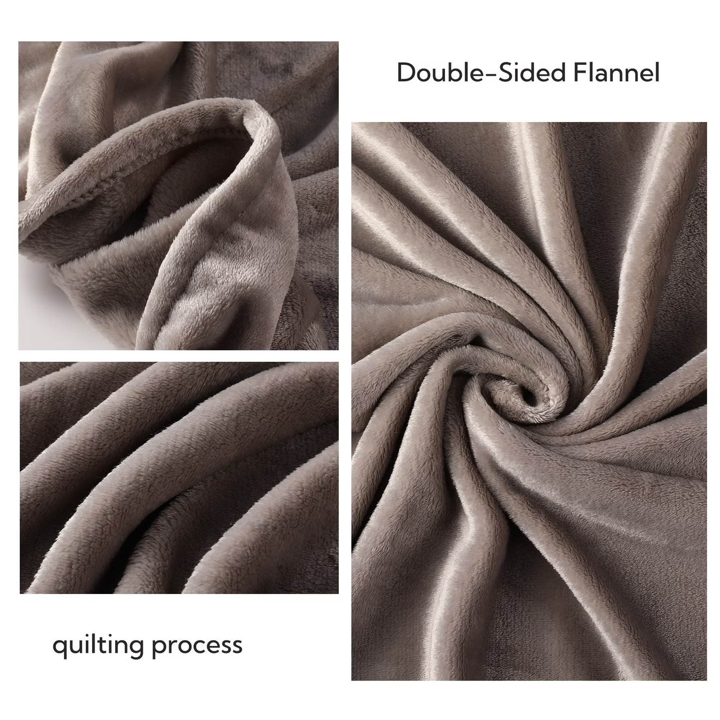 SUNNY HEAT Soft Flannel Blanket Super Warm & Comfortable Bed Blanket Twin Size, Light Gray