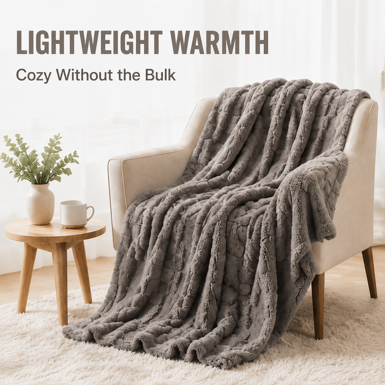 SUNNY HEAT Sherpa Blanket Twin Size 60"x80", Summer Lightweight All-Season Ultra Soft Bed Blanket for Couch, Bed, Sofa, Travel Use, Gift, Light Grey